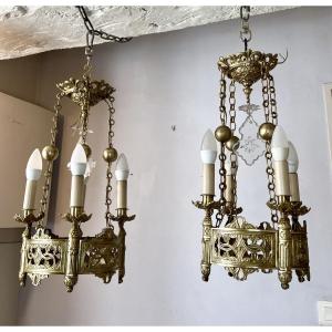 Pair Of Chapel Chandeliers 