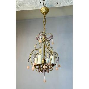 Murano Pink Opaline Chandelier