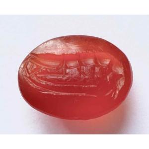 Roman Intaglio In Carnelian: A Shrimp