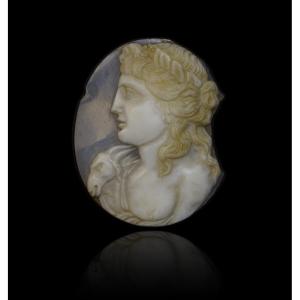 Cameo Decorated With A Bust Of Dionysus Wearing The Nebride