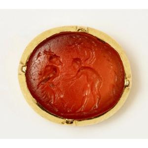 Erotic Intaglio: Satyr And Eros