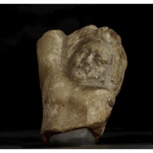 Small Fragmentary Roman Bust Of Eros In Marble. 2nd Century. 