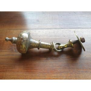 Water Drop Door  / Bell Clapper Knocker In Hammered Wrought Iron With Gilding