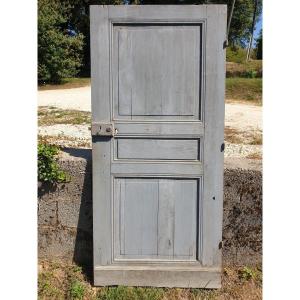 Charming Double-sided Country Door - Blue-grey Patina - 19th Century