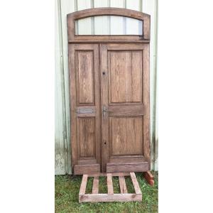 Oak Front Door 2/3 - 1/3 With Transom