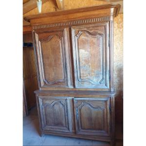 Large Oak Buffet With Louis XV Moldings - Late 19th Century