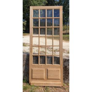 Elegant 24-pane Pine Glass Door - 20th Century