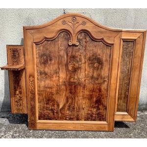 Elm And Elm Burl Headboard - Late 19th Century