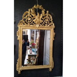 Louis XVI Period Mirror In Golden Wood