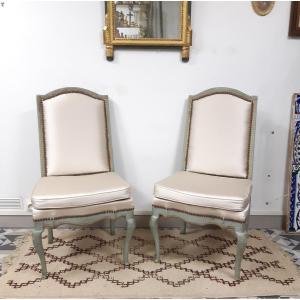Paire De Chaises Laquée XVIIIeme 