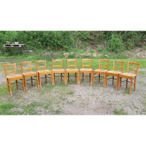 Suite Of 9 Straw Chairs