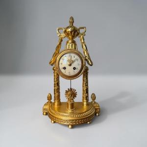 18th Century Giltwood Portico Clock