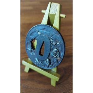 Old Tsuba, Little Demon With A Kami, Naga Maru Gata Style. 