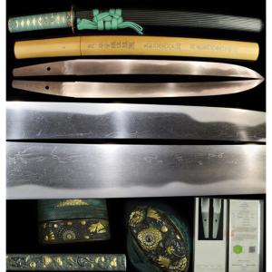 Wakizashi Shinto Heianjo Masakuni In Koshirae And Shirasaya With Certificate Of Authenticity Japan