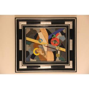 Tableau Composition Cubiste  Signé Ekno