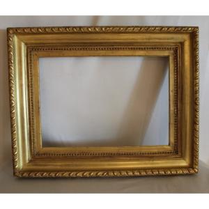 Cadre 19 ème Siècle En Bois Et Stuc Doré à Godrons