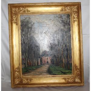 Le Château d'Evry Les Châteaux "huile Sur Toile Encadrée "