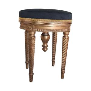 Late 19th Century Gilded Wood Piano Stool 