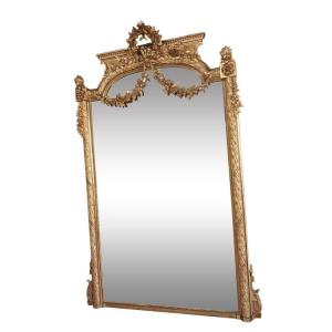 19th Century Mirror With Garlands 191 X 124