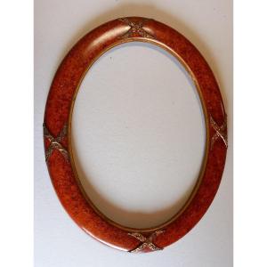 Faux Wood Oval Frame