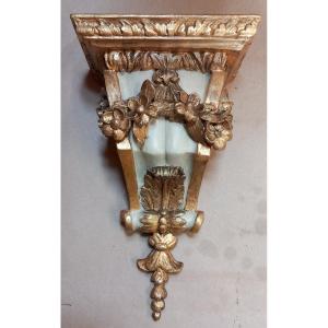 Small Polychrome And Gilded Wall Console