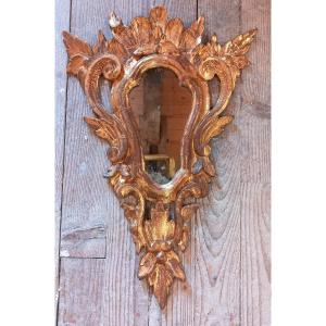 Small Violin-shaped Mirror Gilded With Leaf