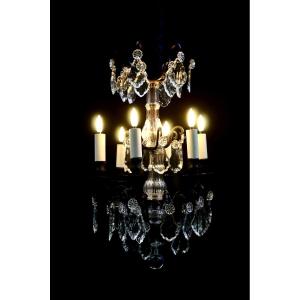 Bronze And Crystal Chandelier