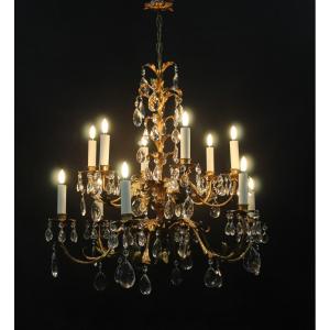 Sheet Metal Chandelier, Italy Ca. 1960