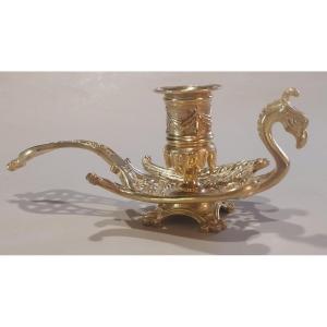 XIXth Hand Candlestick In Bronze