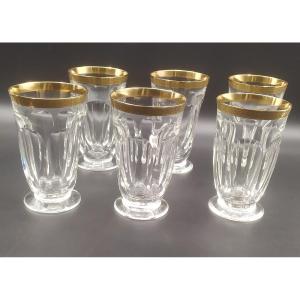 Six Moser Crystal Water Glasses