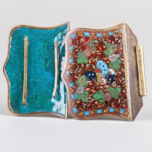 Belt Buckle In XIX Cloisonné Enamels