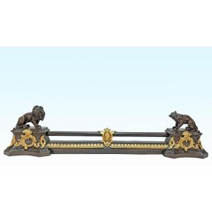 Front Of Fireplace Or "gallery Fires", With Lions XIXth Century