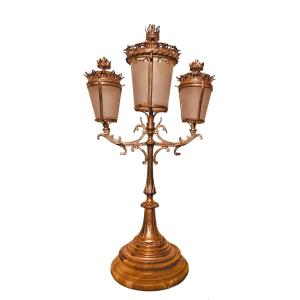 Cigar Display Stand In Brass And Gilt Bronze Circa 1900 Ht 39 Cm