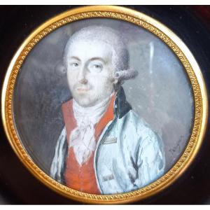 Perignon French School Late 18th Century Miniature On Ivory