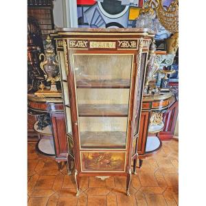 Showcase In Mahogany, Gilt Bronze And Varnished Martin