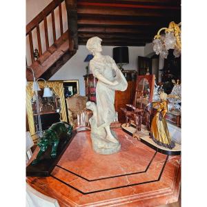 Edouard Drouot (1859-1945) Large Art Nouveau Terracotta 93 Cm