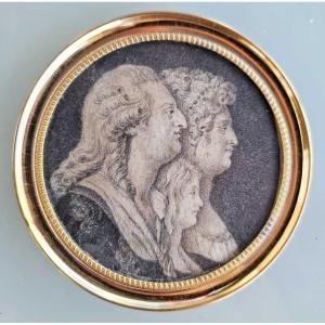 Piat-joseph Sauvage (1744-1813) Triple Portrait Triple Portrait In Grisaille XVIIIth Louis XVI