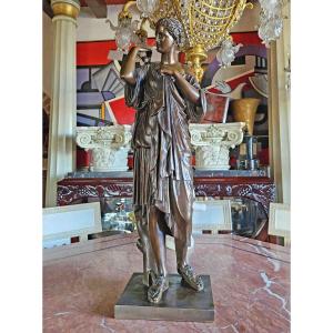 Diane De Gabies Bronze Barbedienne Ht 68 Cm