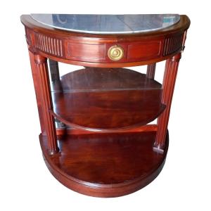 Louis XVI Half-moon Console In Mahogany 19th Century
