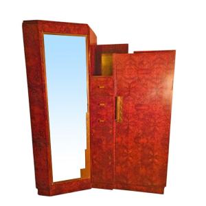 Maison Soubrier Modernist Art Deco Furniture In Thuya And Patinated Bronze