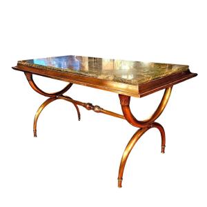 Neoclassical Coffee Table With Curule Base