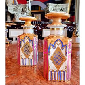 Pair Of Paris Porcelain Perfume Bottles Circa 1830