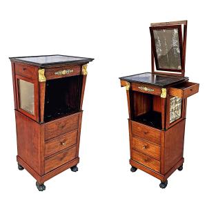 Empire Period Barber Shop Return From Egypt In Mahogany And Gilt Bronze