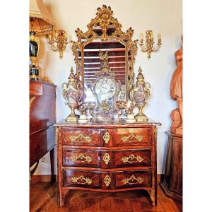 Small Curved Chest Of Drawers With All Sides, Louis XV Period