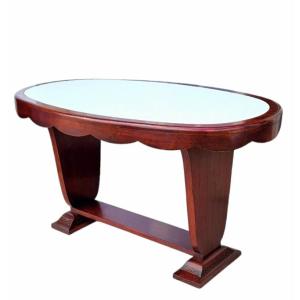 1925 Art Deco Desk Table In Marquetry Mahogany 
