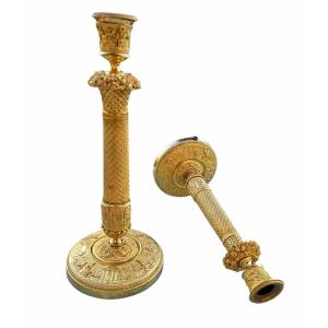 Pair Of Empire Period Candlesticks 
