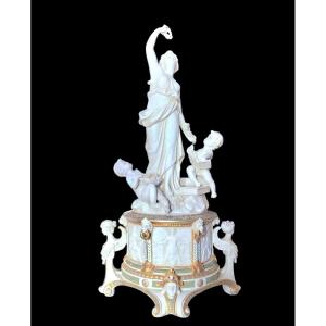 19th Century Porcelain Biscuit Group "victoire" 