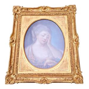 18th Century Pastel Genre Scene Framed