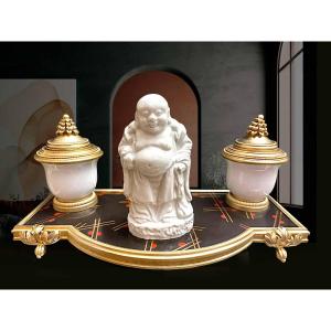 Gilded Bronze And Lacquer Inkwell From The Far East