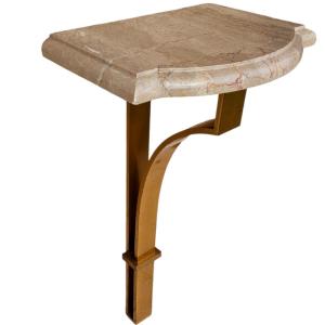 70s Bronze And Marble Wall Console